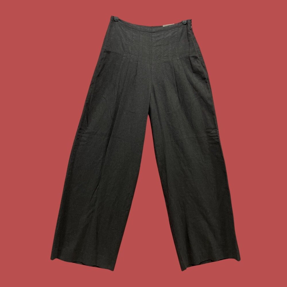 Worthington - Women's High-Rise Regular Fit Wide - Leg Trousers - Black - 2